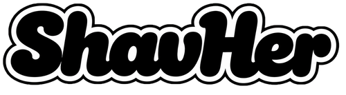 Black 'ShavHer' logo on a white background