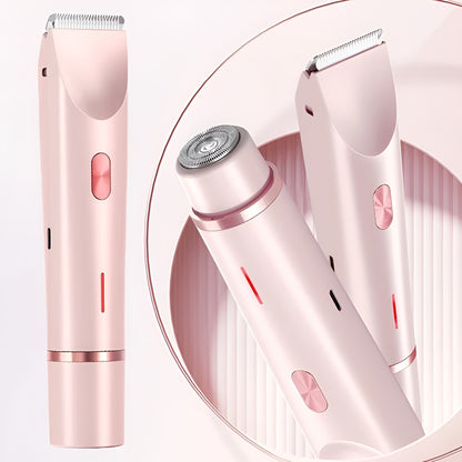 Pink electronic device with a circular inset showing a close-up of its components on a white background.